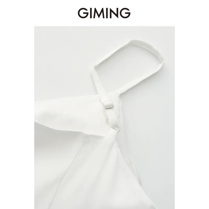 GIMING Slip Dresses Women's White-5