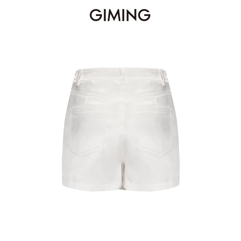 GIMING Casual Shorts Women's White-1