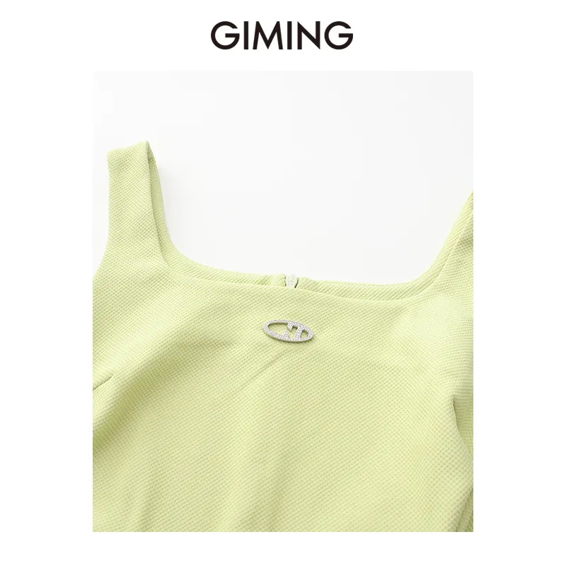 GIMING Sleeveless Dresses Women's Green-2