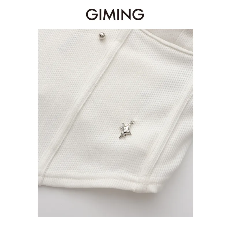 GIMING Strapless Tops Women's White-4