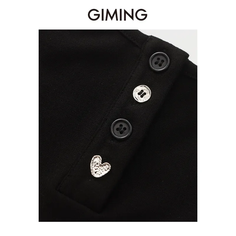 GIMING Crop Tops Women's White+Black-3