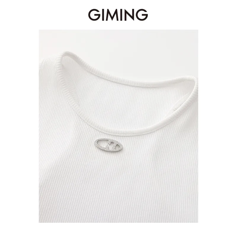 GIMING Shirts Women's White+Gray-2