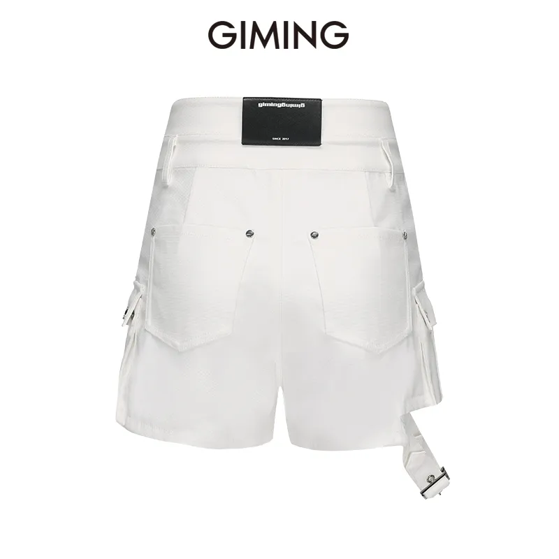 GIMING Denim Shorts Women's White-1