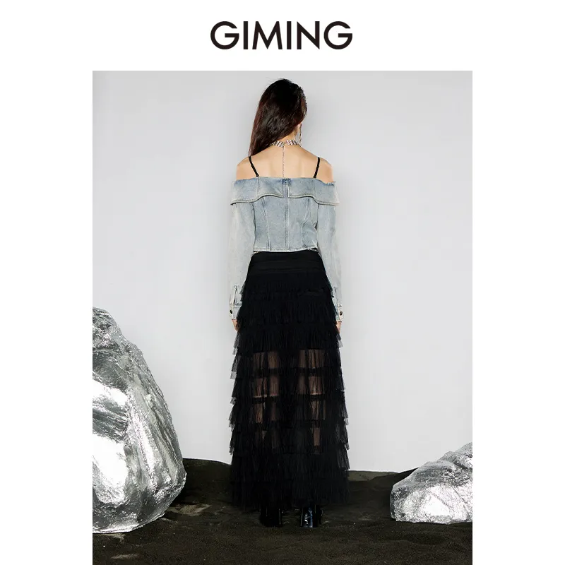 GIMING Crop Tops Women's Blue-4