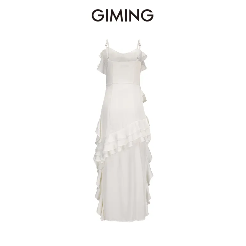GIMING Slip Dresses Women's White-1