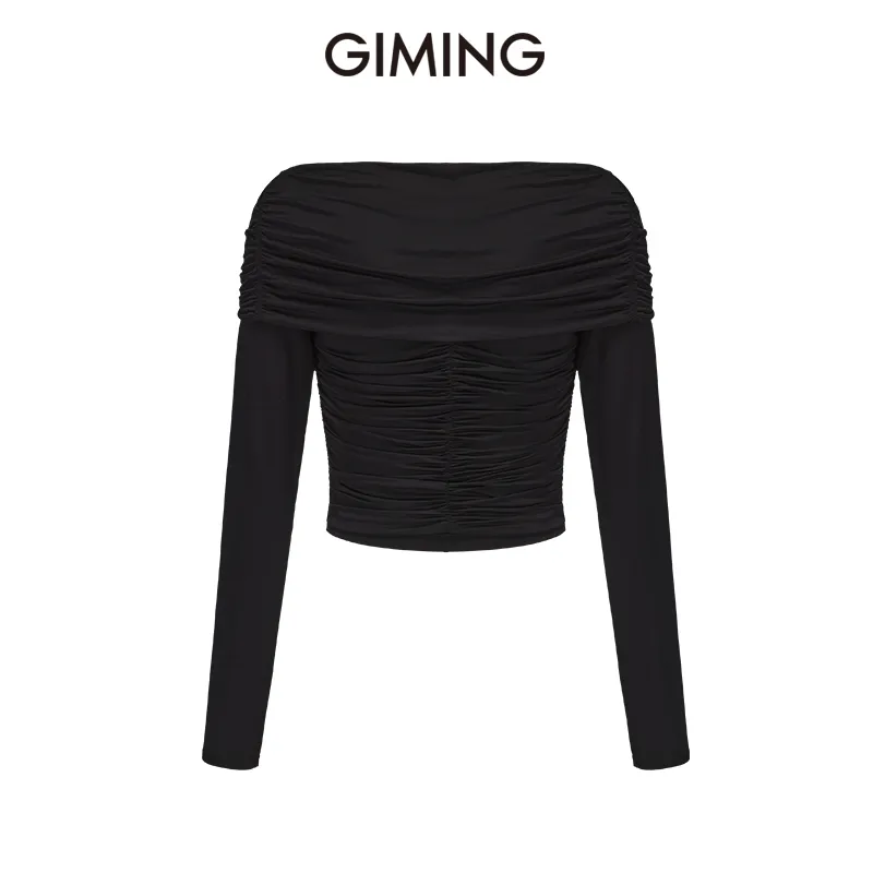 GIMING Crop Tops Women's Black-1
