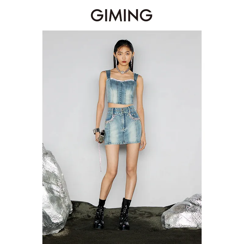 GIMING Denim Short Skirts Women's-4
