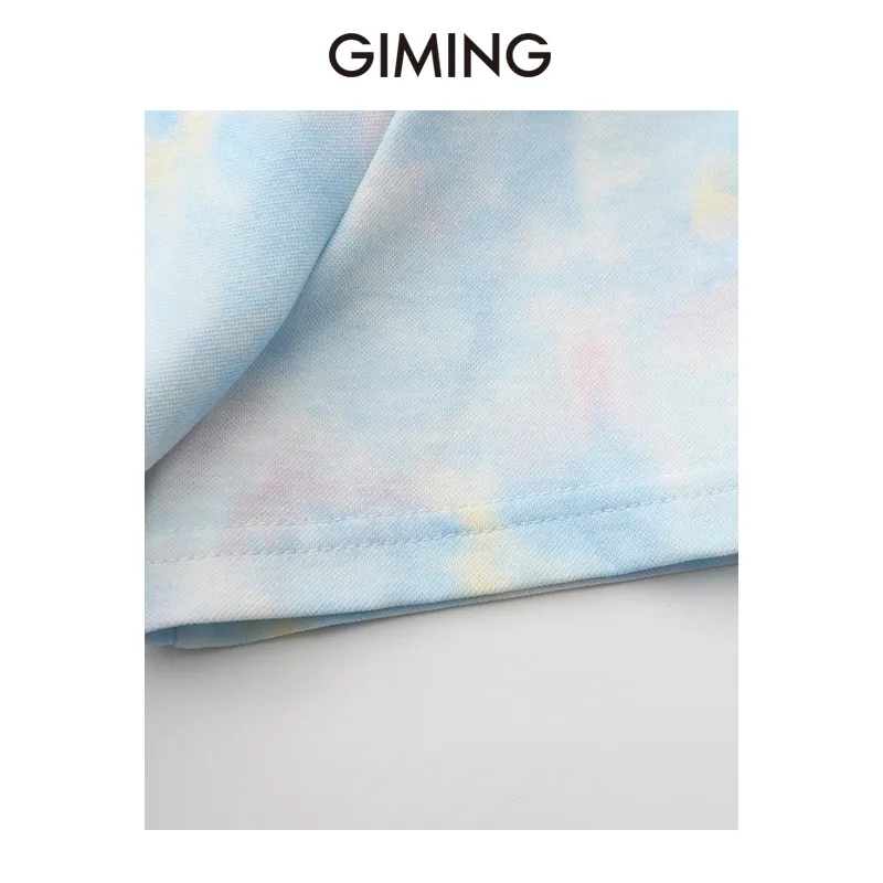 GIMING T Shirts Women's Pink Blue Print-3