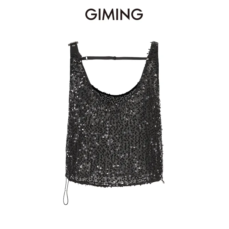 GIMING Crop Tops Women's Black-1