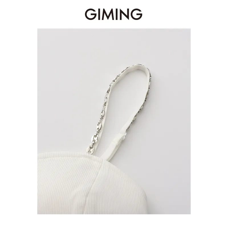 GIMING Strapless Tops Women's White-3