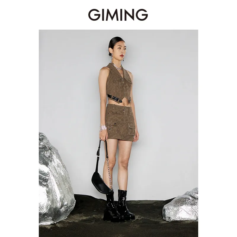 GIMING Tank Tops Women's Brown-3
