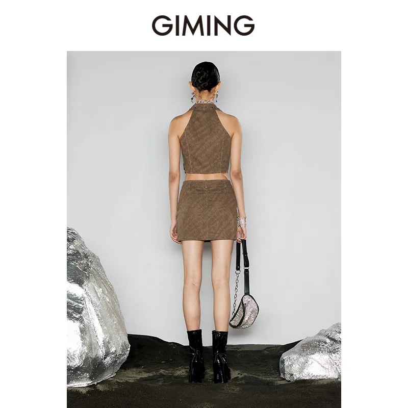 GIMING Tank Tops Women's Brown-1
