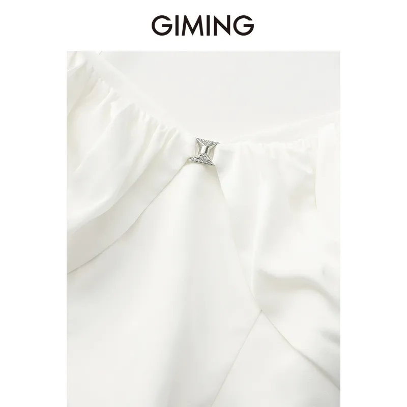 GIMING Slip Dresses Women's White-4