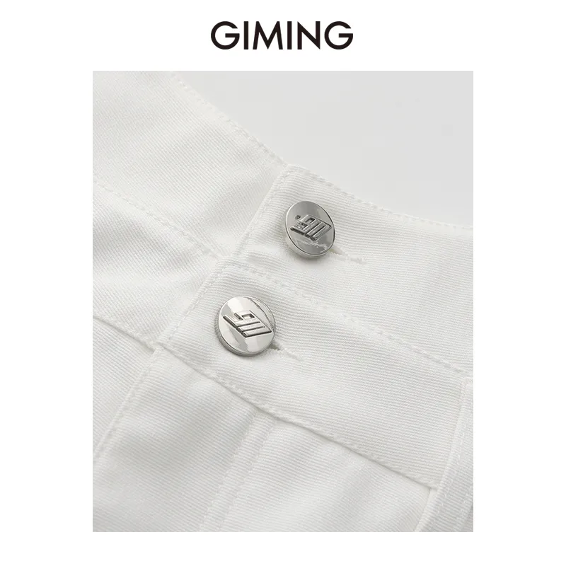 GIMING Denim Shorts Women's White-2