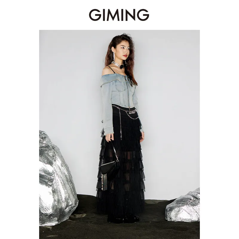 GIMING Crop Tops Women's Blue-3