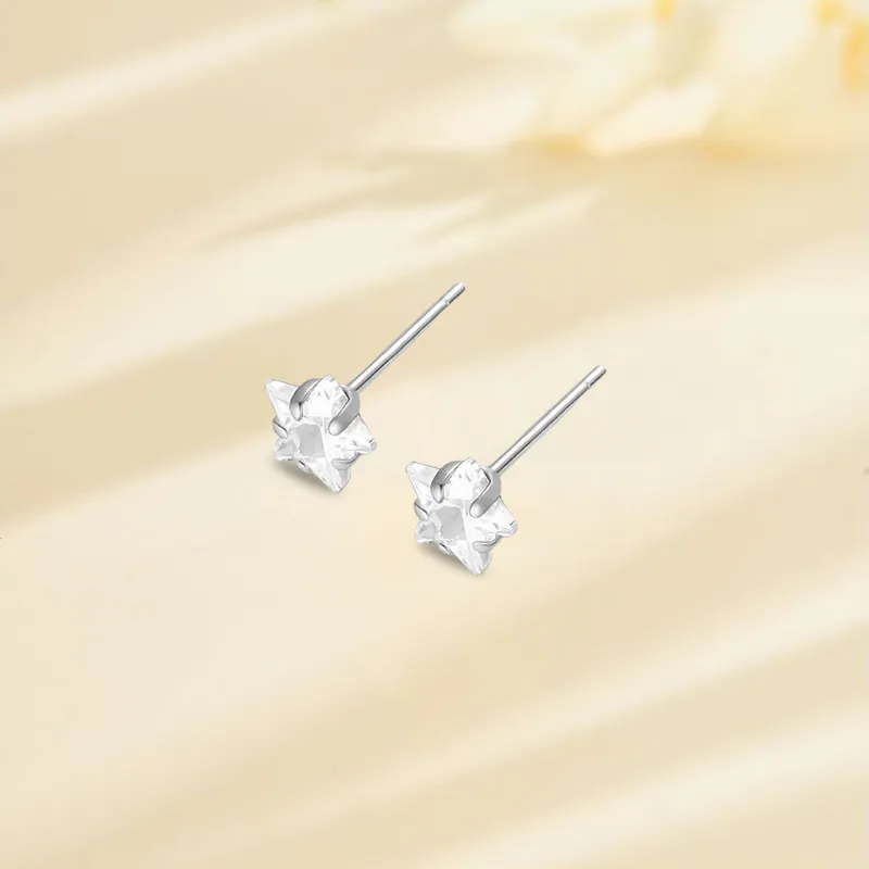 999 Fine Silver Material Fashion Stud Earrings Women's-4