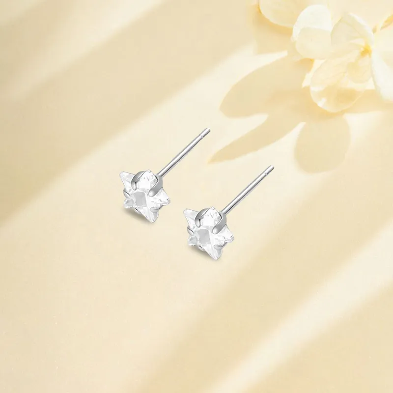999 Fine Silver Material Fashion Stud Earrings Women's-5