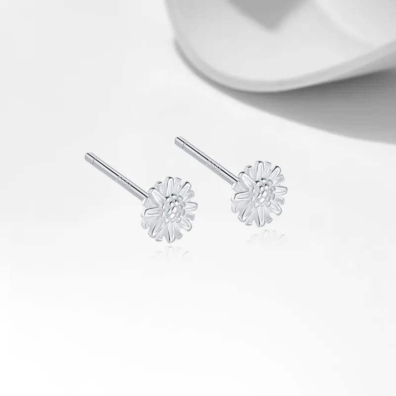 999 Fine Silver Material Fashion Stud Earrings Unisex-2