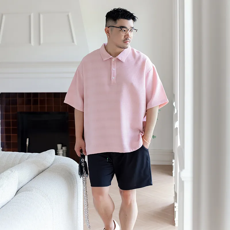 WAYNEXZAVIER Polo Shirts Men Pink-6
