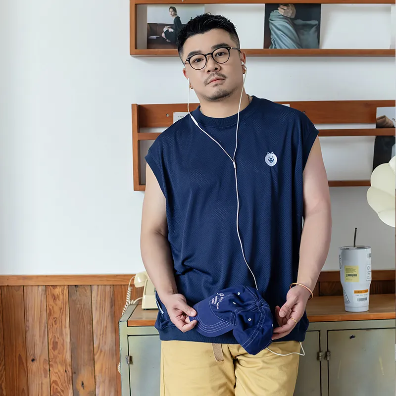 WAYNEXZAVIER Tank Tops Men Blue-5