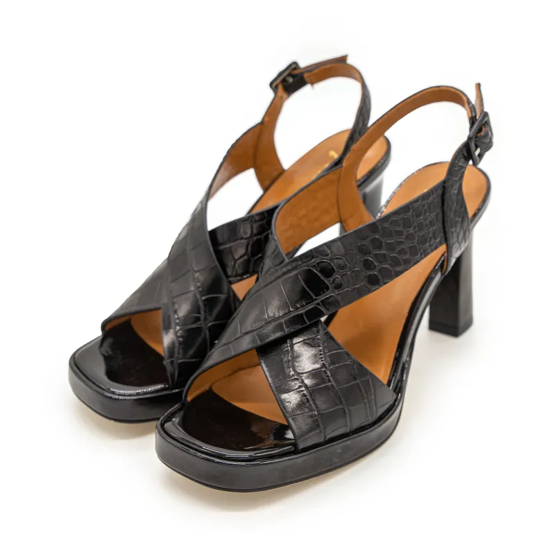 FED One Strap Sandals 8.5cm Women's Black-5