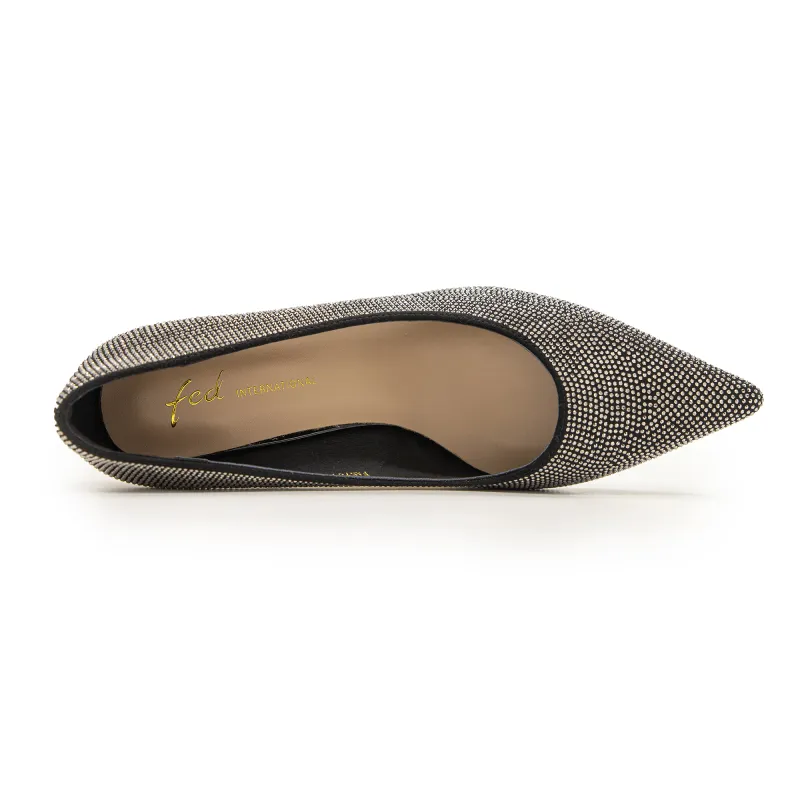 FED Slim Heel High Heels Women's Silver-3