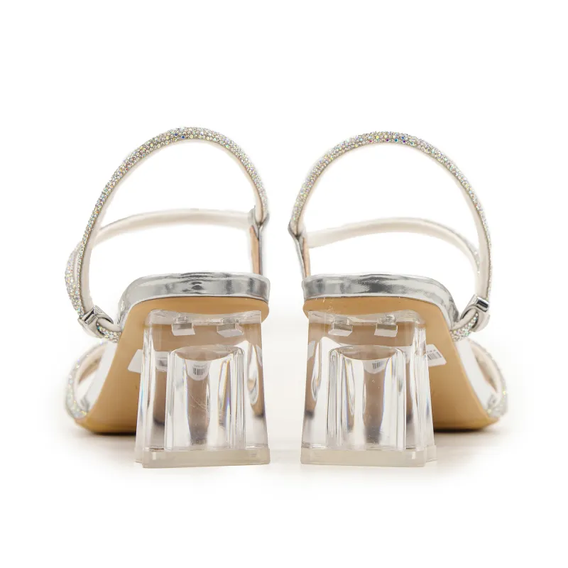 FED One Strap Sandals 5.5cm Women's Silver-6