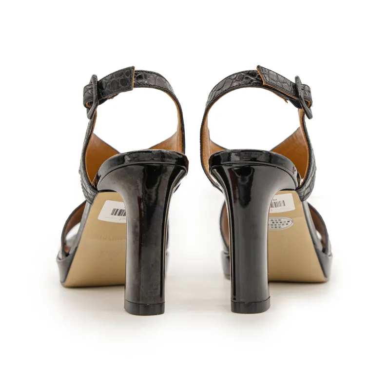 FED One Strap Sandals 8.5cm Women's Black-3