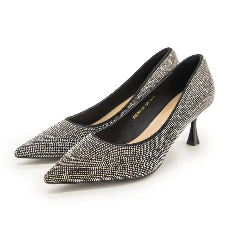 FED Slim Heel High Heels Women's Silver-2