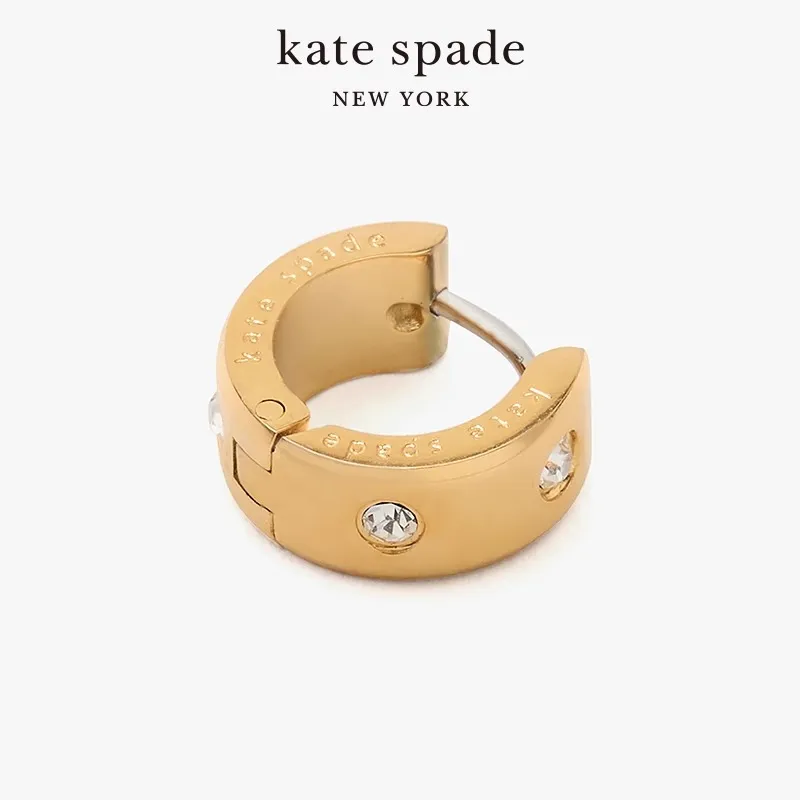 Kate Spade Set In Stone Chunky Huggies Earrings-4