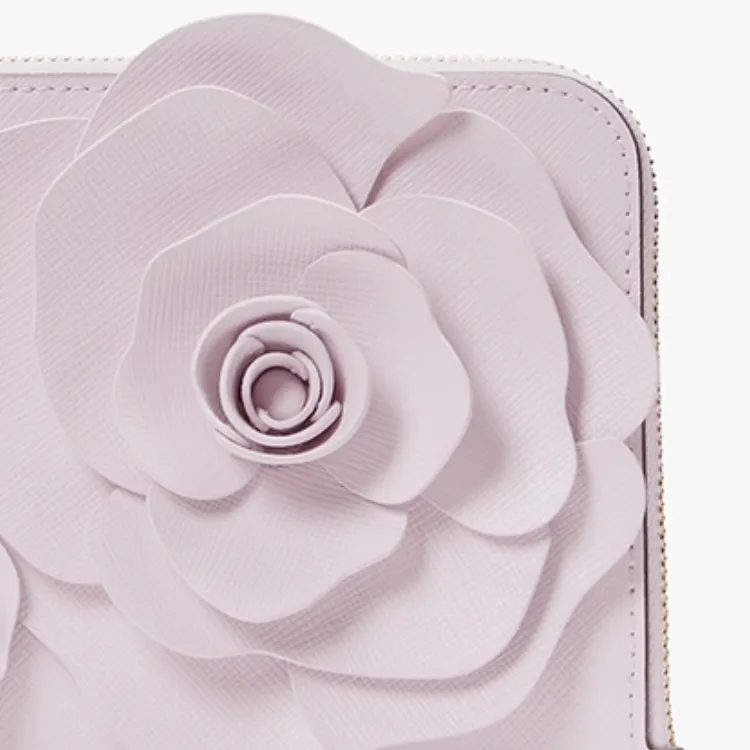 Kate Spade Cow Leather Wallet Medium Size Women's Light Purple-4