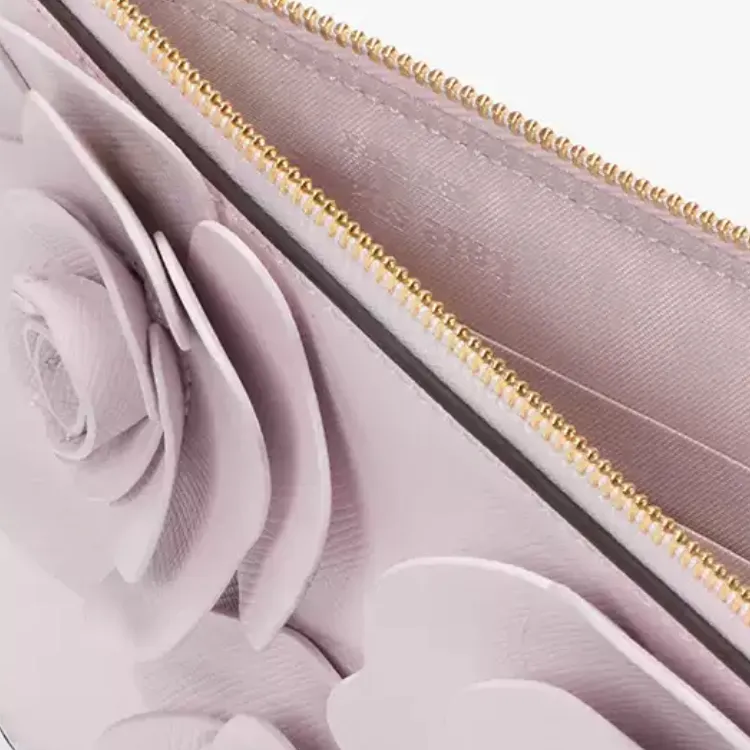 Kate Spade Cow Leather Wallet Medium Size Women's Light Purple-3