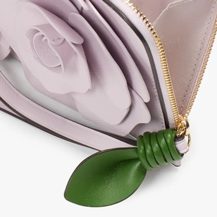 Kate Spade Cow Leather Wallet Medium Size Women's Light Purple-5