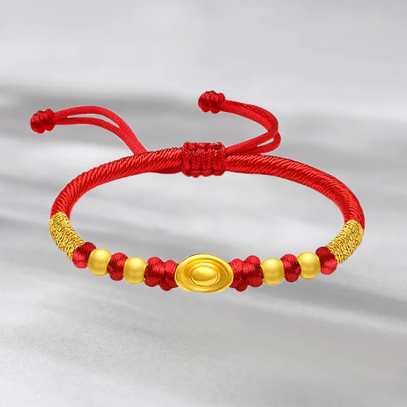 ZHIAIYONGHENG Ethnic Style Classical Style Versatile Fortune Lock Solid Gold Fixed Price Gold Bracelet Unisex-4