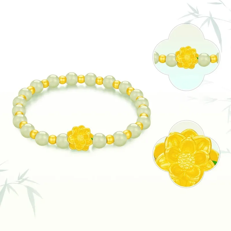 ZHIAIYONGHENG Hetian Jade Bracelets Green Jade Unisex-4