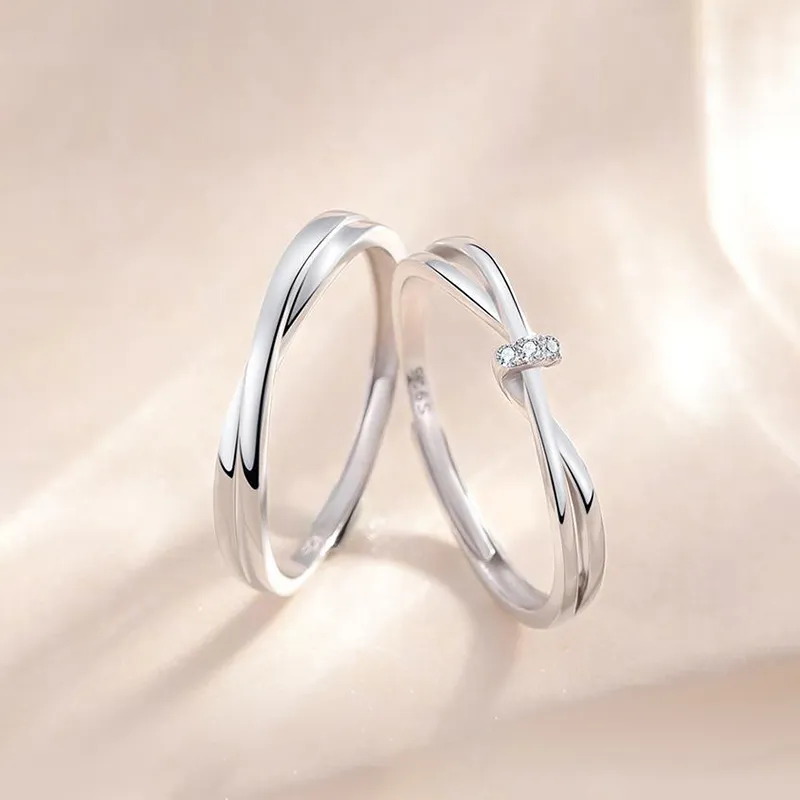 ZHIAIYONGHENG S999 Fine Silver Ring Pair Unisex-4