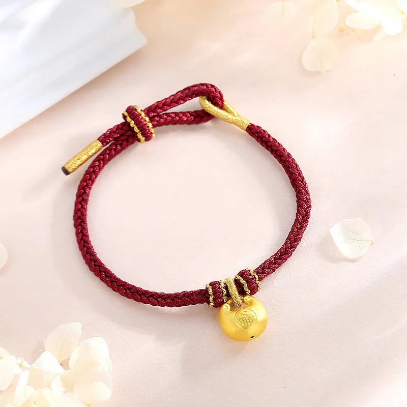 ZHIAIYONGHENG Versatile Unique Individual Niche Small Fu Pendant 999 Solid Gold Fixed Price Bracelets Unisex-1