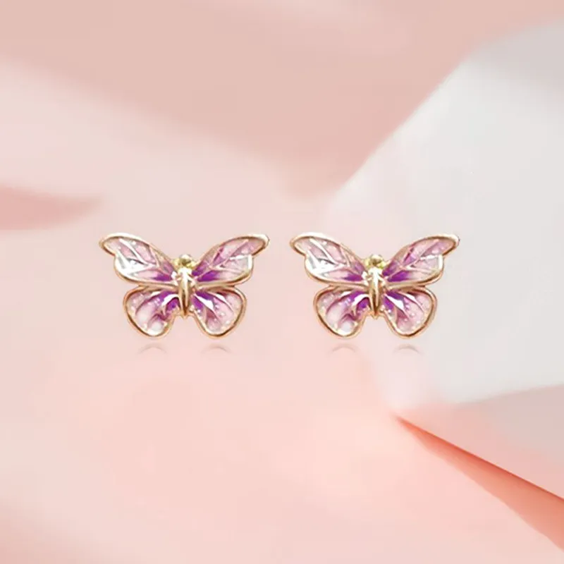 ZHIAIYONGHENG 18K Gold Stud Earrings Women's-2