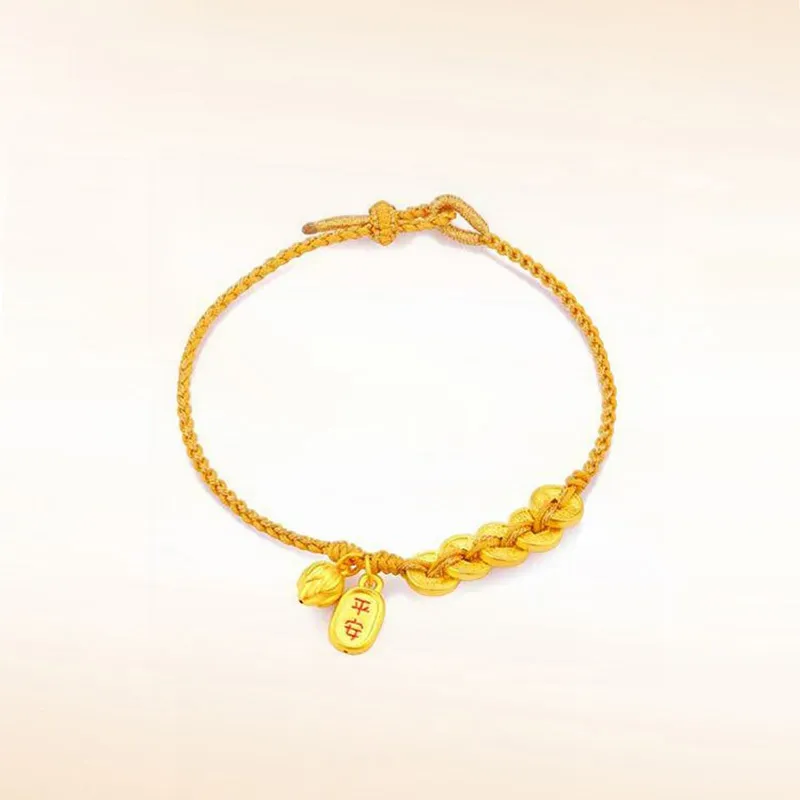 ZHIAIYONGHENG Advanced Minimalist Style Design With Five Emperor Coins Solid Gold Fixed Price Gold Bracelet Unisex-3