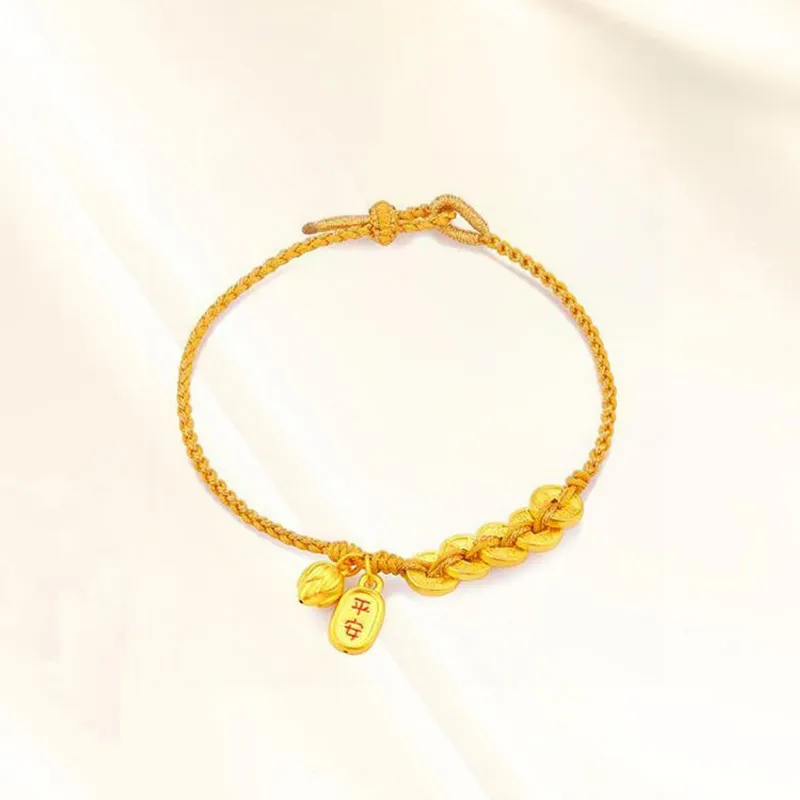 ZHIAIYONGHENG Advanced Minimalist Style Design With Five Emperor Coins Solid Gold Fixed Price Gold Bracelet Unisex-5
