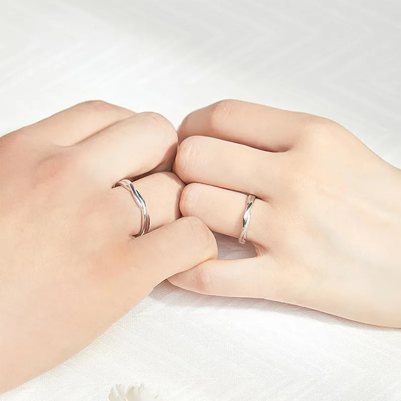 ZHIAIYONGHENG 999 Fine Silver Ring Pair Unisex-1
