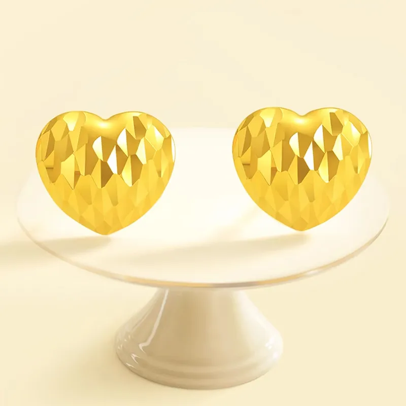 ZHIAIYONGHENG 18K Gold Stud Earrings Women's-3