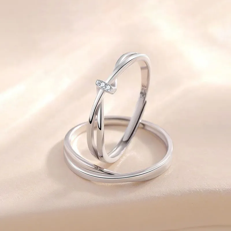 ZHIAIYONGHENG S999 Fine Silver Ring Pair Unisex-2