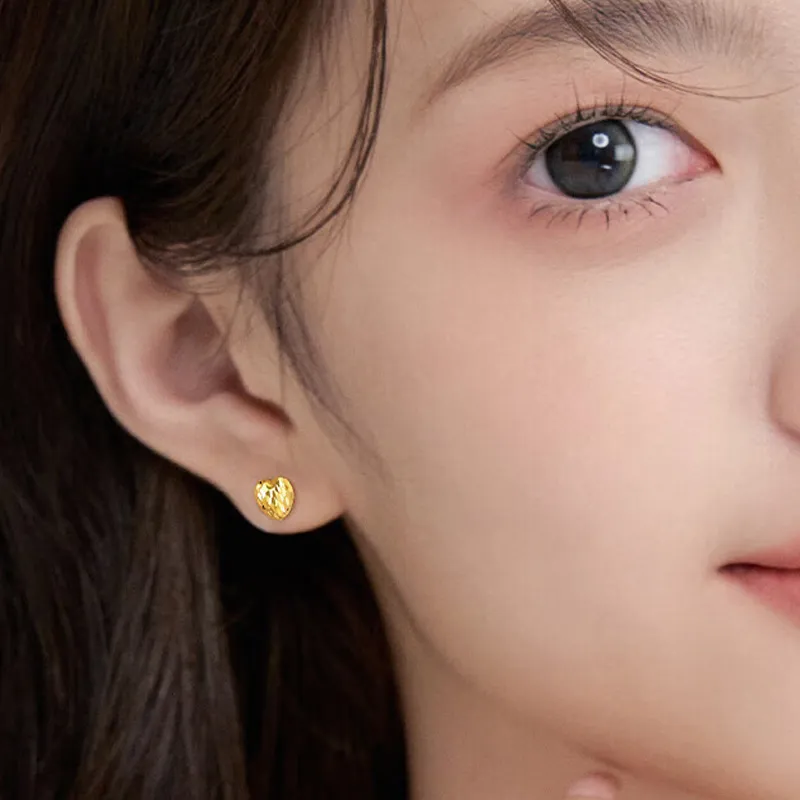 ZHIAIYONGHENG 18K Gold Stud Earrings Women's-5