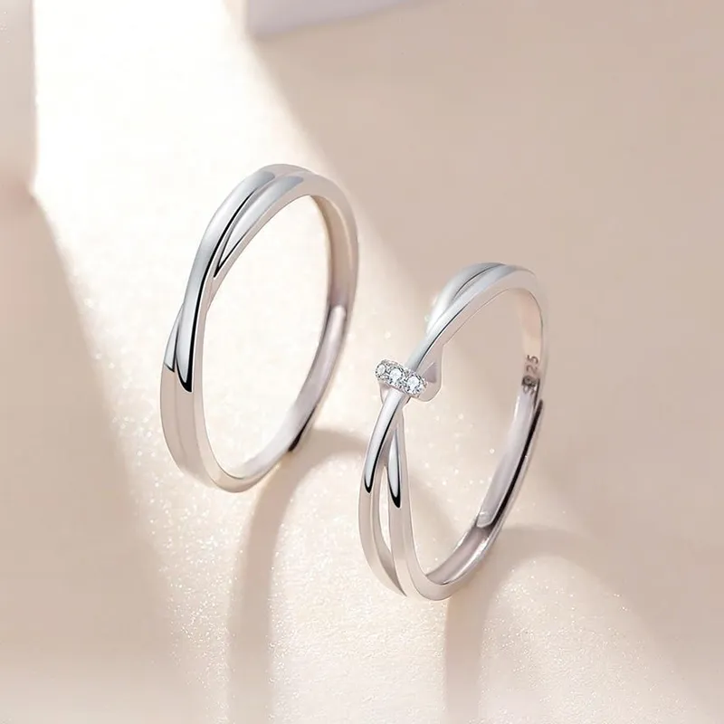 ZHIAIYONGHENG S999 Fine Silver Ring Pair Unisex-1