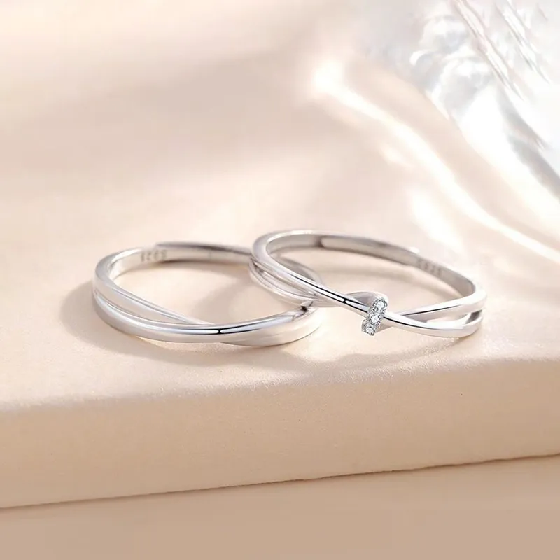 ZHIAIYONGHENG S999 Fine Silver Ring Pair Unisex-3
