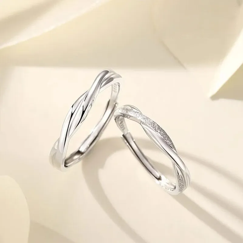 ZHIAIYONGHENG 999 Fine Silver Ring Pair Unisex-2