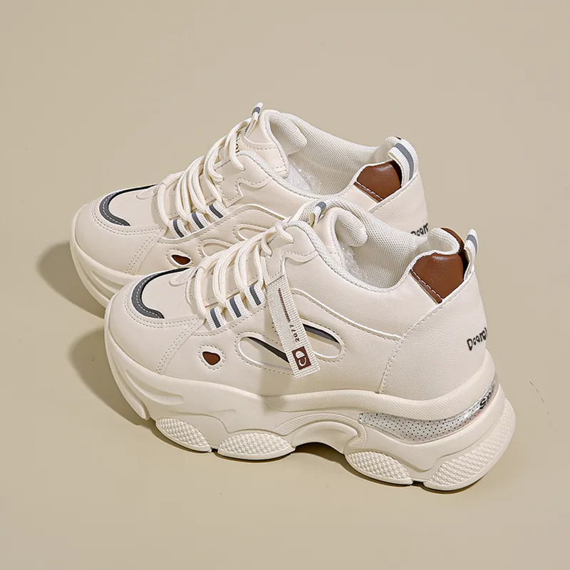 Budding Bear Chunky Sneakers Women's Mid Top Khaki-13