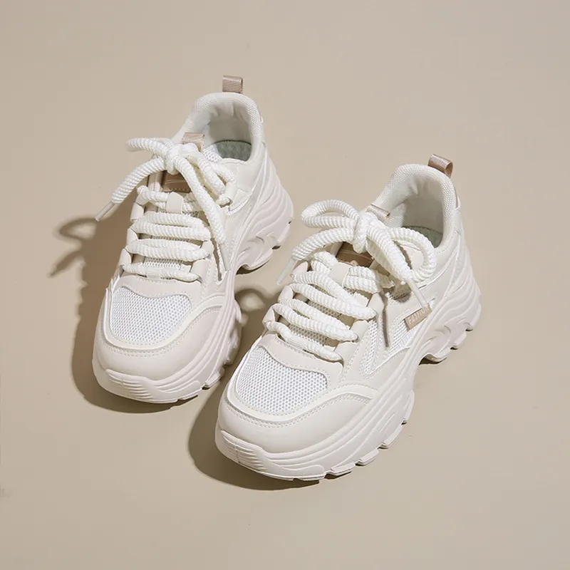 Budding Bear Anti-Slip Wear-Resistant Breathable Lightweight Height Increasing Low-Top Chunky Sneakers Women's Box-2