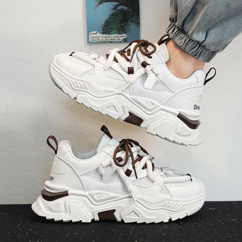 Budding Bear Anti-Slip Wear-Resistant Breathable Height Increasing Low-Top Chunky Sneakers Men's Box-4